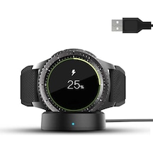 Samsung Galaxy Uyumlu Watch Gear S2 S3 S4 Sort Usb Akıllı Saat Şarj Kablosu Standı