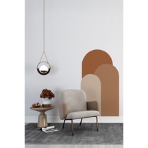 Kendiliğinden Yapışkanlı Kumaş Kanvas Dokulu Duvar Kağıdı Bohem Oval Boho 3'lü Duvar Tek Parça Renkli