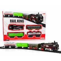 Rail King Klasik Tren Seti Işıklı, Sesli Ve Buhar Efektli Raylı Oyuncak Tren 3+ Yaş