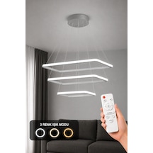 Diva 3'lü Led Sarkıt Avize 3 Renk Kumandalı Gri