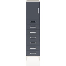 Kronos Dolap Tek Raflı 7 Çekmeceli Tek Kapaklı 44x59x182 Aytaşı-antrasit Aytası