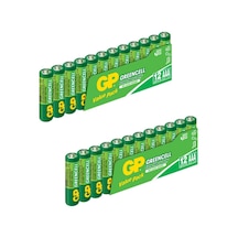 GP Greencell GP24G Çinko Karbon AAA İnce Kalem Pil 12 x 2'li