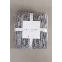 Twin Battaniye Soft Pamuklu Çift Kişilik Battaniye Kahve Mavi 200 Kahve Mavi