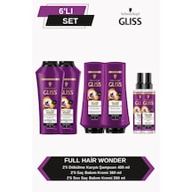 Gliss Full Hair Wonder Dökülme Karşıtı Şampuan 400ml X2 + Saç Kremi 360ml X2+ Sıvı Saç Kremi 200 Ml X2 set-hnkl-5224-6366 Tüm Saçlar
