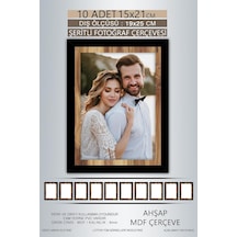 Yhfoto 10 Adet 15x21 Çerçeve Siyah Ahşap Şeritli Çerçeve Mdf Çerçeve Pvc'li Fotoğraf Karışık 15 X 21