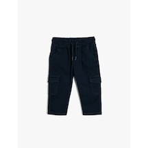 Koton Kargo Pantolon Beli Bağlamalı Cepli Pamuklu Lacivert 5wmb40002tw Lacivert