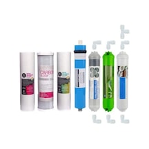 Su Arıtma Cihazı Filtresi 7'li Filtre Seti Paket Açık Kasa Quick Bağlantılı Inline