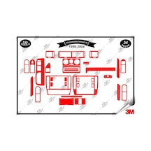 Volkswagen Passat B5 1996-2004 Torpido Konsol Trim Göğüs Maun Kaplama Set 34 Parça Kırmızı