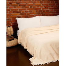 Doğal Pamuk , Yumuşak , Çok Amaçlı Örtü , Koltuk Örtüsü , Battal Boy Pike 240 X 260 Cm - 4 - Natural Krem Krem