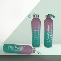 Kişiye Özel Renkli 750 Ml Motivasyon Cam Su Matarası Hk2709 001