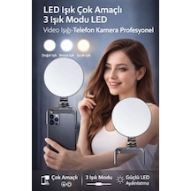 Led Işık Çok Amaçlı 3 Işık Modu Led Video Işığı Telefon Kamera Profesyonel Aydınlatma Selfie Işık