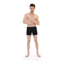 Çift Kaplan Erkek Elastanlı Biyeli Siyah Boxer Şort 880