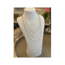 Zincir Kolye-60cm - Altın Çok Renkli