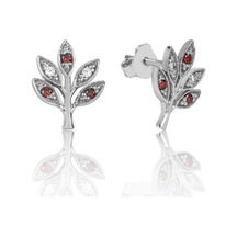 Aya Diamond Gümüş Sevgi Dalı Çivili Küpe Beyaz