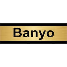 Banyo 5x20cm Altın Renk Metal Yönlendirme Levhası