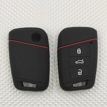 Tuning Volkswagen Passat B8 Skoda Super B Silikon Anahtar Kılıf Sustasız Anahtar İçin Siyah