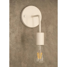 Riolight Retro18,rustik,vintage Beyaz 1xe27 Duylu Metal Duvar Apl Beyaz