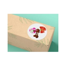 Cute Sticker Sevimli Etiket Yuvarlak Mat Çıkartma 4 Cm 40 Adet Çok Renkli