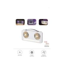 Led Işıklı Çift Fanlı Mini Masaüstü Vantilatör 1200mah Şarjlı Taşınabilir Fan