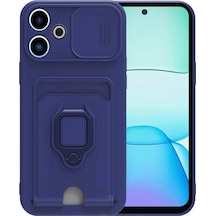 Xiaomi Redmi 13 4g Kılıf Zuma Kartvizitli Yüzüklü Silikon Lacivert