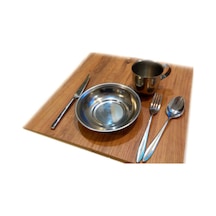 Yemek Tabağı Paslanmaz Çelik Paça 6'lı Paket 17 Cm N2 Metalik Gri