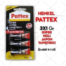 Pattex 3X1Gr Süper Hızlı Japon Yapıştırıcı Mini Trio 3'Lü
