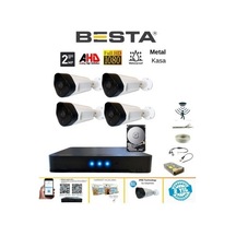 2 Mp 1080p 4 Metal Kasa Kameralı Dış Mekan Ahd Güvenlik Sistemi 250 Gb Hdd Dahil