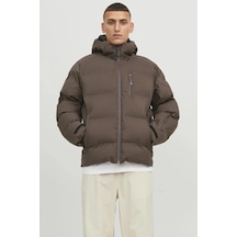 Jack & Jones Kapüşonlu Cep Detaylı Puffer Mont - Sweep Siyah