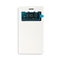 Samsung Uyumlu I9300 S3 Dikişli Cüzdanlı Kılıf Arıum Skın Beyaz