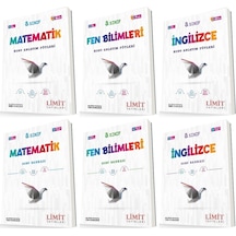 Limit 8. Sınıf Matematik + Fen + İngilizce Konu Föyleri + Soru Seti 6 Kitap 2023