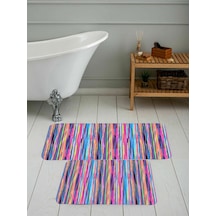 Rovigo Home Baskılı Kaymaz Taban 2 Li Banyo Paspas Takım Rvg5116-100X60-60X50 Çok Renkli