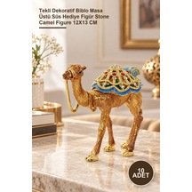10 Adet Taşlı Deve Figürü Tekli Dekoratif Biblo Masa Üstü Süs Hediye Figür Stone Camel Figure 12x13 Cm