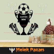 İsim Yazılabilir Şampiyon Futbol Duvar Sticker