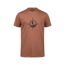 2as Alex Baskılı Erkek Sıfır Yaka T-shirt Kahve