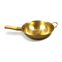 Bakır Wok Pan 36cm El Yapımı Çin Stir Fry Pan Geleneksel Pişirme Potası Diğer