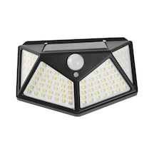 Solar Lamba 100 Led Pır Hareket Sensörlü Dış Duvar Lambası Ip65 Bahçe Teras - 1 Adet