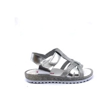 Arzen 4229 Simli Çapraz Bantlı Gri Kız Çocuk Sandalet Ayakkabı 001