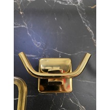 İsaoğlu Yapı Gold Askılık Altın Banyo Askılık Bornozluk Pirinç Malzeme Gold