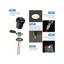 Xuweiwei Triple Port Hızlı Araç Şarj Cihazı Type C Pd Qc 3.0 Mavi Işıklı