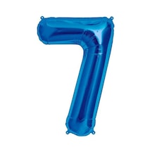 7 Rakam Mavi Folyo Balon 34 İnç 76-82 Cm
