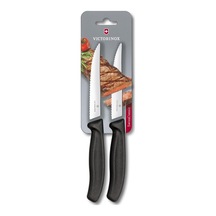 6.7933.2b Swiss Classic 12cm 2'li Tırtıklı Biftek Bıçağı, Siyah