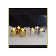3 Gold 3 Silver Dumansız Pilli Led Mum Günışığı