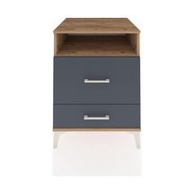 Kronos Komodin Tek Raflı 2 Çekmeceli 60x59x80 Çam-antrasit Atlas Çam
