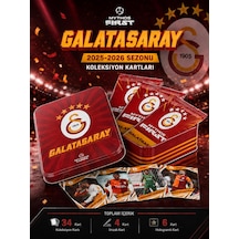 Mythos First Galatasaray 2025-2026 Sezonu Koleksiyon Kartları Metal Kutu 34 Kart Resmi Lisanslı