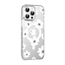 İphone 15 Pro Floral Magsafe Kapak - Beyaz