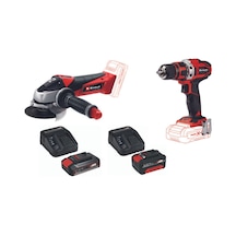 Einhell TE-AG 18/115 Akülü Avuç Taşlama + TE-CD 18/40 Lİ Akülü Vidalama + 2.5 Ah +  4.0ah Starter