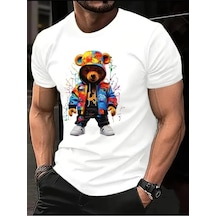 Panda Baskı Tekstil Bear Baskılı Özel Tasarım Tshirt Beyaz
