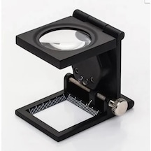 Nikula-28x28 Mm Katlanır Sayaçlı Metal Lüp, 2 Led Işıklı Büyüteç Tekstil Th9005a