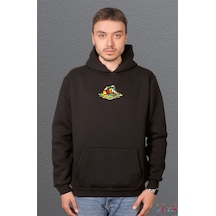 Bumeta Rubik Zeka Küpü Erimiş Kombinasyon Sweetshirt Unisex Kapüşonlu Hoodie Siyah