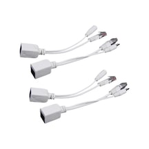 Ethernet Aşırı 4x Güç Pasif Poe Enjektör Splitter Adaptörü Kabloları
